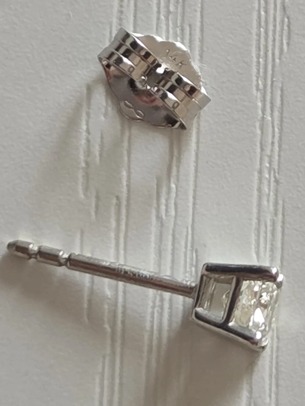 Natural Diamond Earrings 3/4 Ct tw Princess-cut 14k White Gold